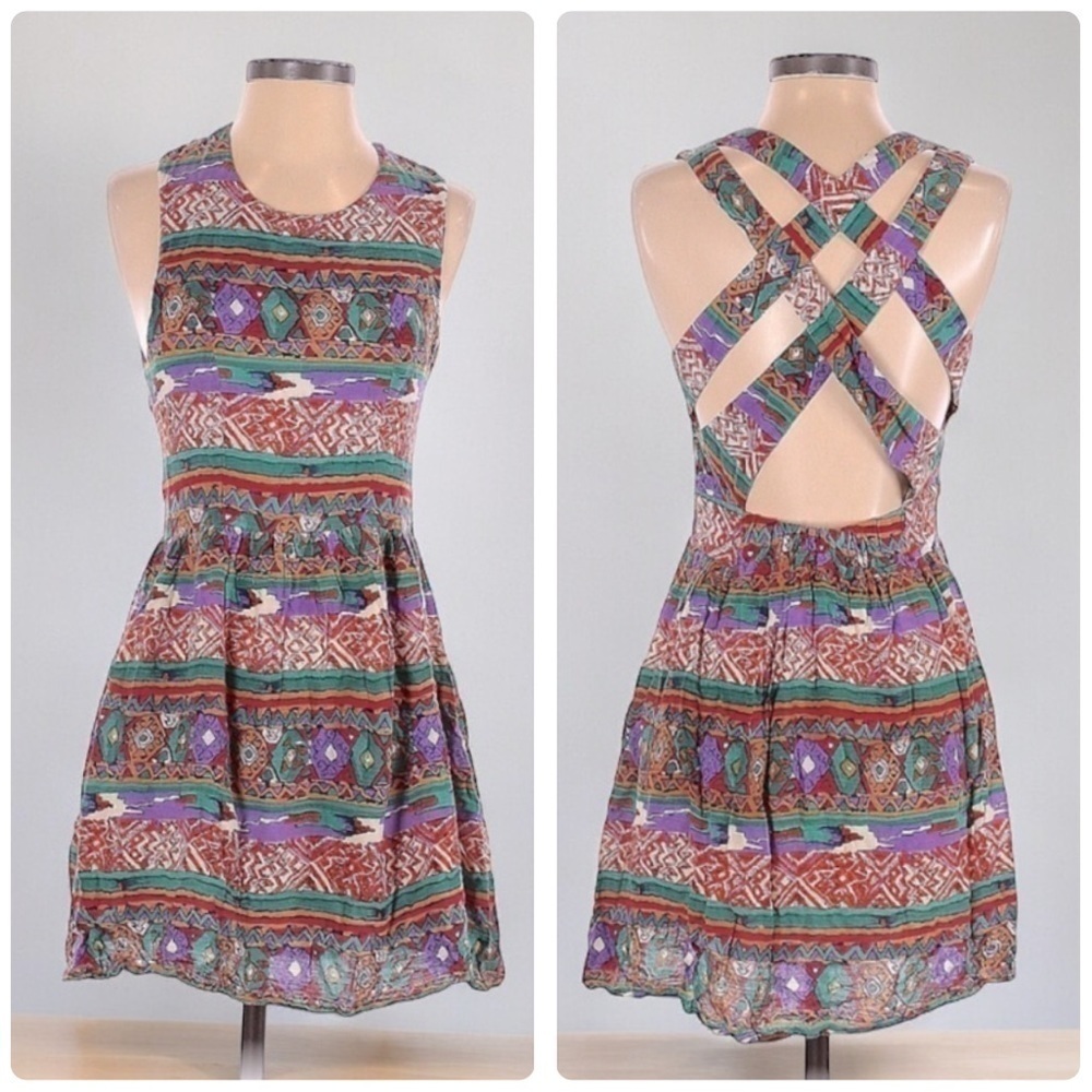 MinkPink Open Back Ruched Dress